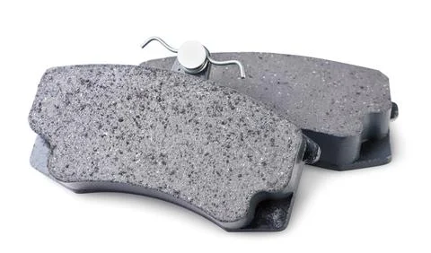 Two brake pads close-up on a white. Isolated Stock Photos