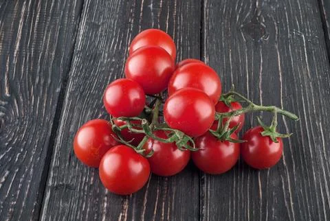 Two branches of cherry tomatoes Stock Photos