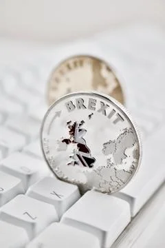 Two brexit coins Stock Photos
