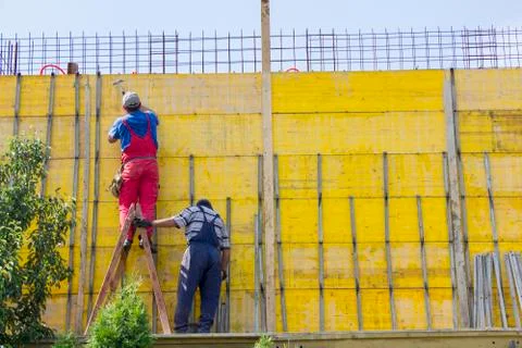 Two bricklayer Stock Photos