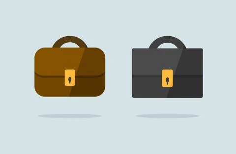 Two briefcase icons flat vector design Stock Illustration