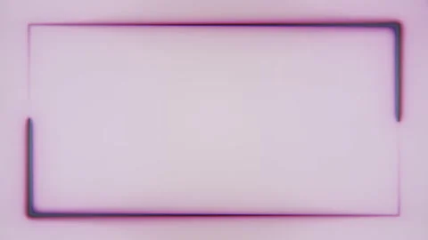 Two bright purple neon lines are moving on white background and forming Stock Footage 142714565