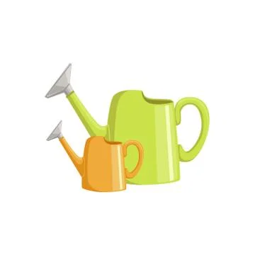 Two Bright Watering Cans イラスト素材