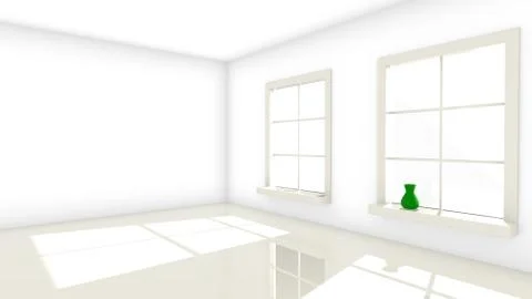 Two bright windows to a room Illustrazione stock