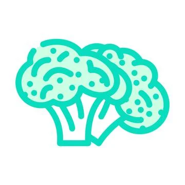 Two broccoli color icon vector illustration Stock Illustration