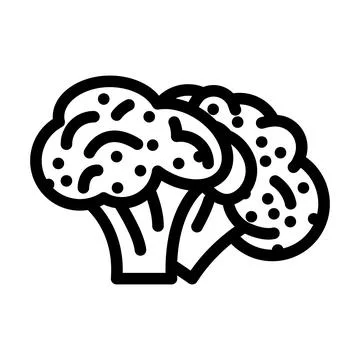 Two broccoli line icon vector illustration Stock Illustration