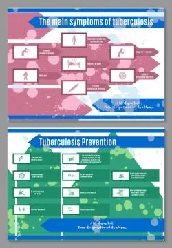Two brochures on symptoms and methods of preventing tuberculosis Stock Illustration