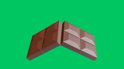 Two Broken Chocolate Pieces with Green Background Stock-Footage 308282096