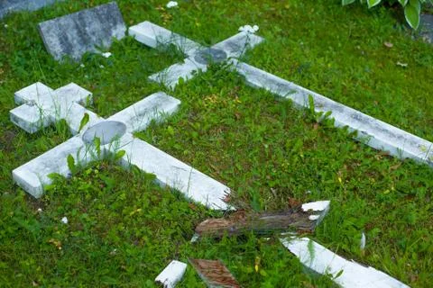 Two broken crosses Stock Photos