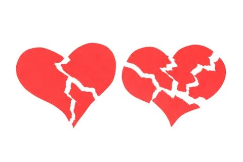 Two Broken hearts Stock Illustration
