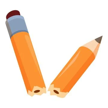 Two broken pencils representing stress and frustration 스톡 일러스트