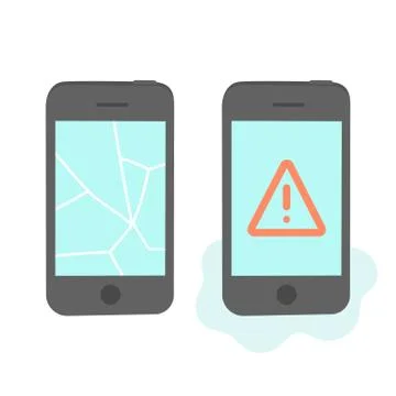 Two broken phones. Stock Illustration