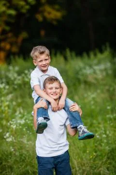 Two brothers having fun Stock Photos