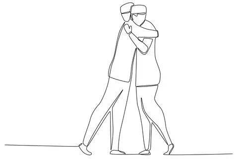 Two brothers hugging on eid mubarak Stock Illustration