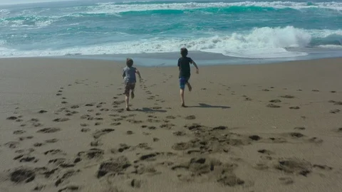Two brothers playing on beach. Stock Footage 106635944