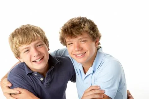 Two Brothers Playing Stock Photos