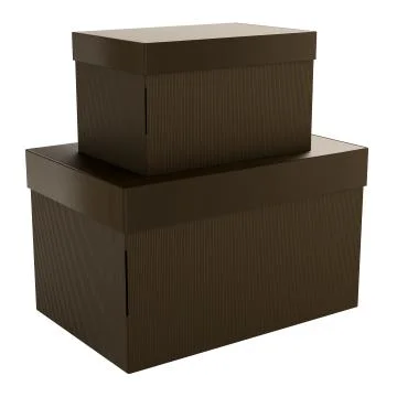 Two brown cardboard boxes isolated on white background Stock Illustration