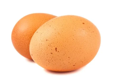 Two brown chicken eggs Stock Photos