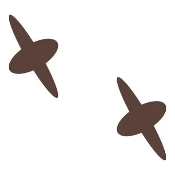 Two brown crosses rotating on white background Stock Illustration