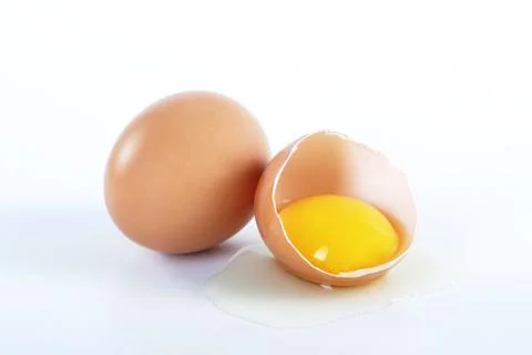 Two brown eggs Stock Photos