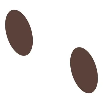 Two brown ovals representing colon symbol on white background Stock Illustration