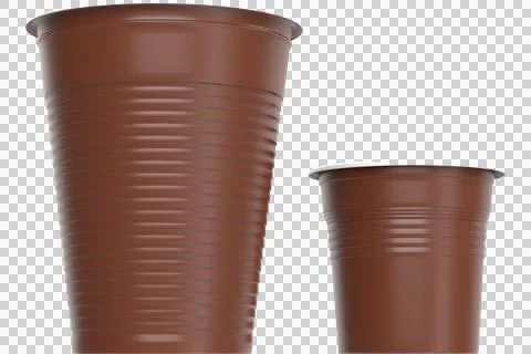 Two brown plastic plant pots of different sizes Stock Illustration
