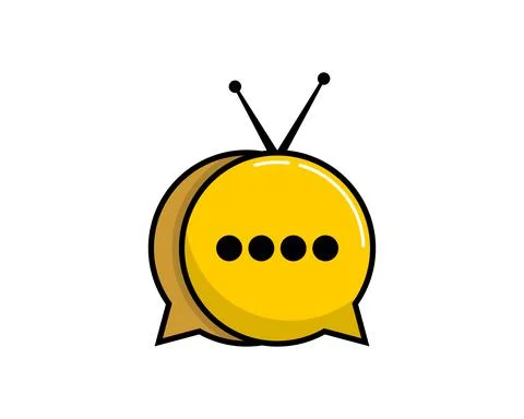 Two bubble chat with television channel logo Stock Illustration