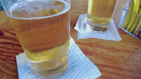 Two bubbly beers  스톡 동영상 150286041