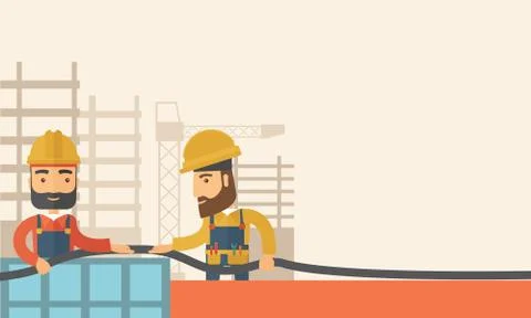 Two builders Stock Illustration