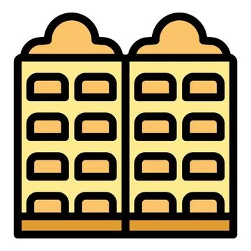 Two buildings with rounded roofs standing next to each other Ilustración de archivo