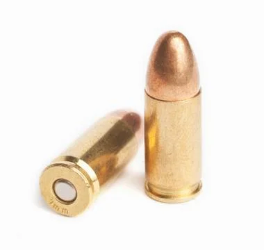 Two bullets on white background Stock Photos