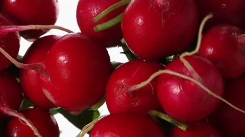 Two bunches of radishes Stock Footage 8574644