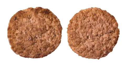 Two burger cutlets isolated on white background Stock Photos
