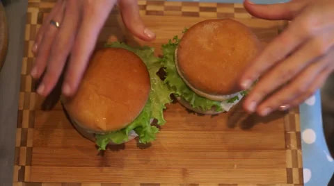 Two burger Stock Footage 55302810