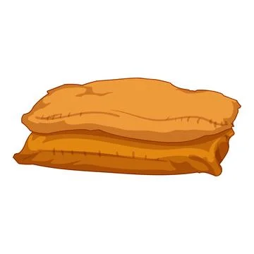 Two burlap sacks full of goods isolated on white background Stock Illustration