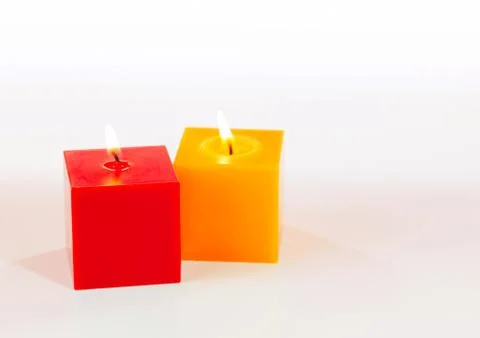 Two burning candles Foto stock