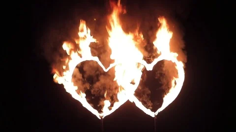 Two burning heart Stock Footage 75131597