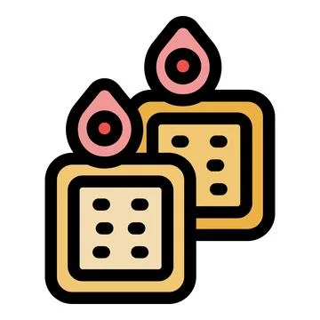 Two burning square candles with pink flames providing light Stock Illustration
