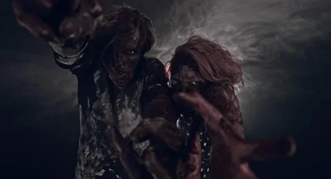 Two burnt zombie scare. 動画素材 66790018