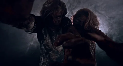 Two burnt zombie scare. Stock Footage 66790880