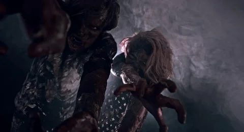 Two burnt zombie scare. Stock Footage 66790981