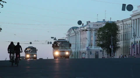 Two buses Stock Footage 26323662