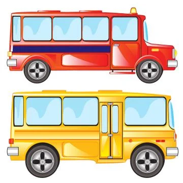 Two buses Stock Illustration