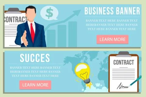Two Business banners Stock Illustration