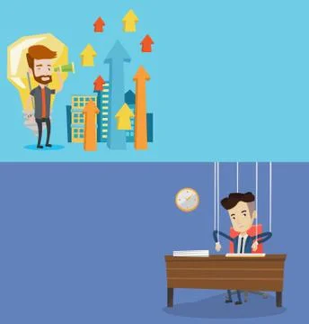 Two business banners with space for text Stock Illustration