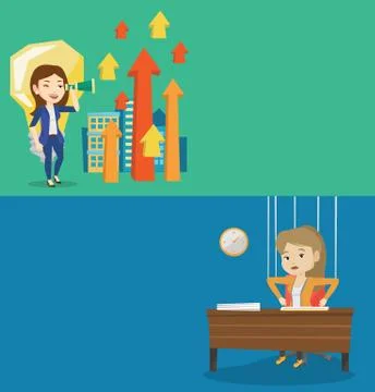 Two business banners with space for text Stock Illustration