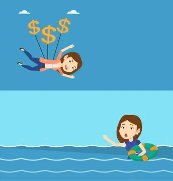 Two business banners with space for text Stock Illustration