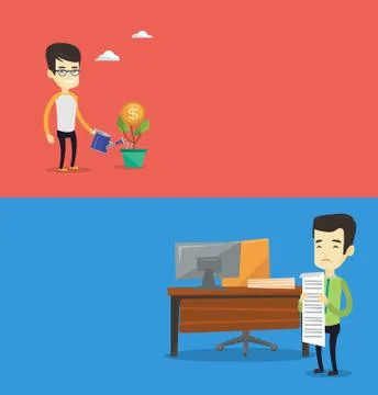 Two business banners with space for text. Stock Illustration