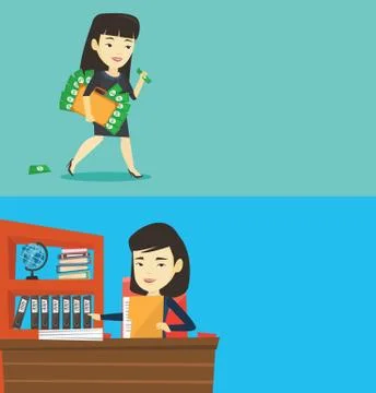 Two business banners with space for text. Stock Illustration