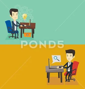 Two business banners with space for text. Stock Illustration
